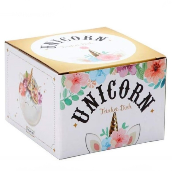 Unicorn Trinket Dish with Floral Accents - Picture 3 of 3